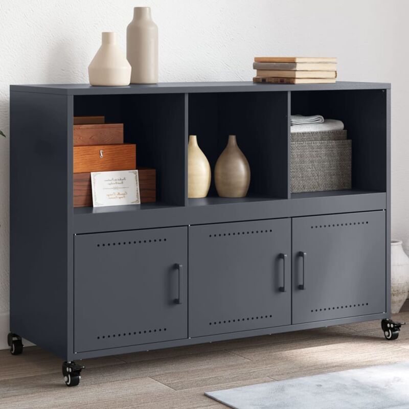 Vidaxl - Buffet anthracite 100,5x39x72 cm acier laminé à froid