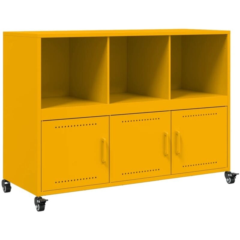 Vidaxl - Buffet jaune moutarde 100,5x39x72 cm acier laminé à froid