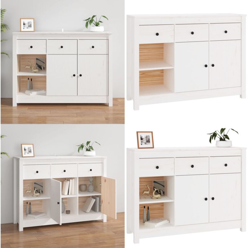 Vidaxl - Buffet Blanc 100x35x74 cm Bois massif de pin - Buffet - Meuble De Rangement - Commode - Armoire - Bois Massif - Home & Living