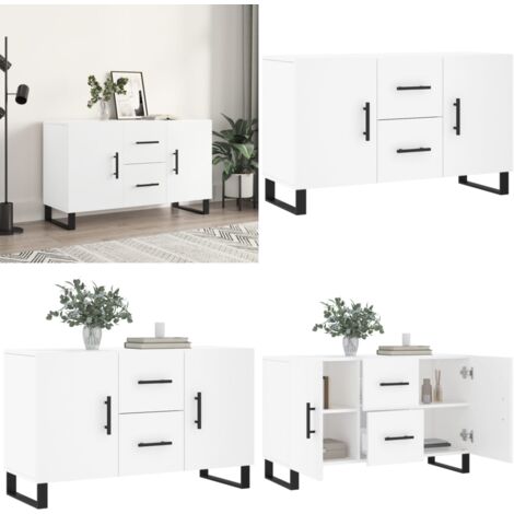Buffet blanc 100x36x60 cm bois d'ingénierie - Buffet Blanc - Meuble De Rangement - Armoire - Commode - Design Moderne - Home & Living