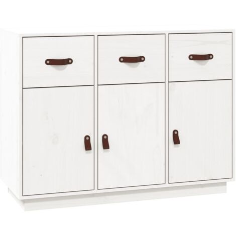 Buffet Blanc 100x40x75 cm Bois massif de pin
