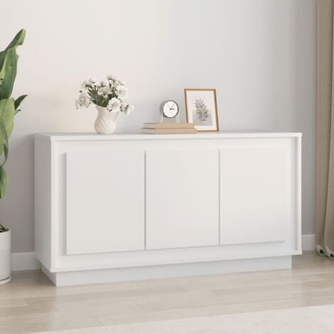 LARGEIGHT Buffet blanc 102x35x55 cm bois d'ingénierie