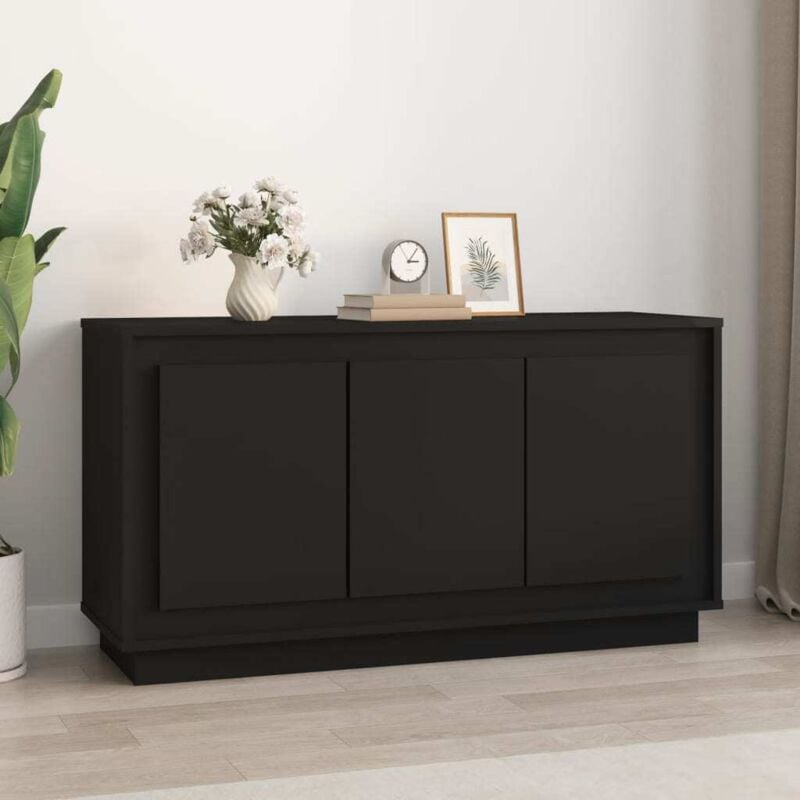 Vidaxl - Buffet noir 102x35x55 cm bois d'ingénierie