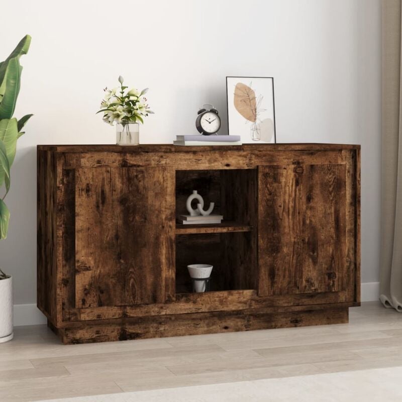 Vidaxl - Buffet chêne fumé 102x35x60 cm bois d'ingénierie