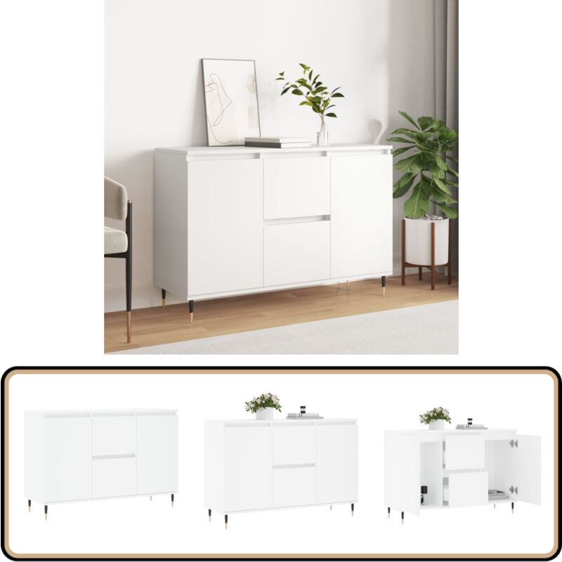 Vidaxl - Buffet blanc 104x35x70 cm bois d'ingénierie - Buffet - Meuble De Rangement - Armoire - Commode - Mobilier