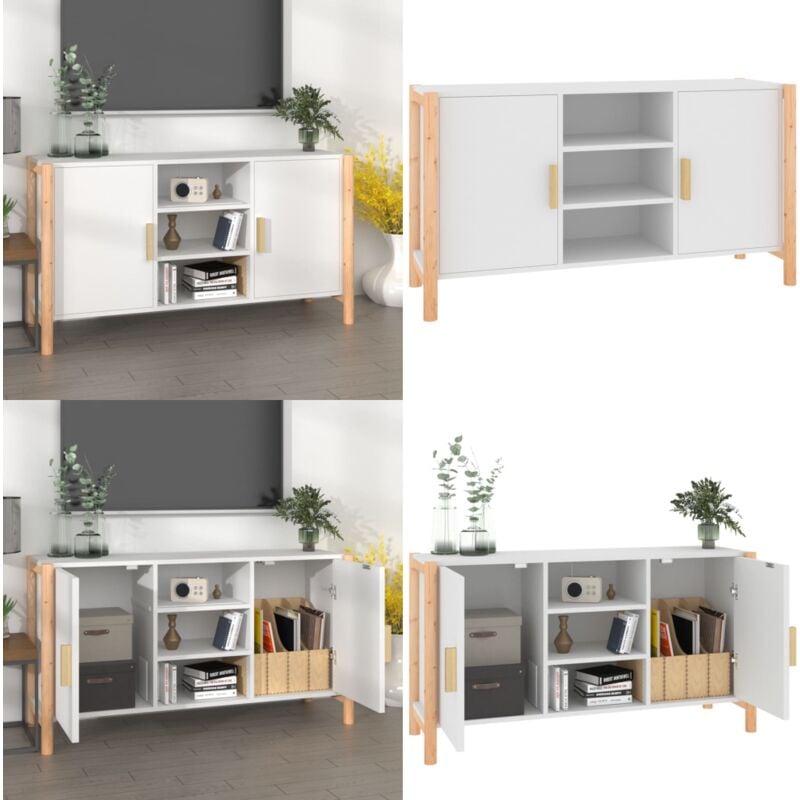 Vidaxl - Buffet Blanc 107x38x60 cm Bois d'ingénierie - Buffet - Armoire - Meuble De Rangement - Mobilier - Cuisine - Home & Living