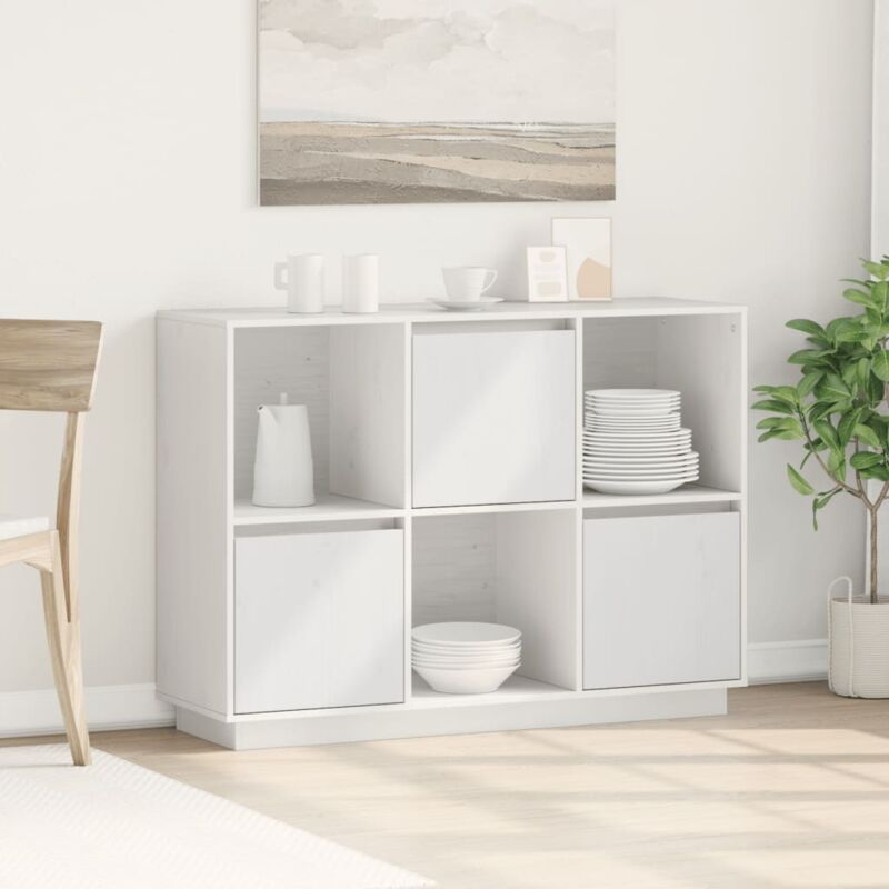 Vidaxl - Buffet Blanc 110,5x35x80 cm Bois massif de pin