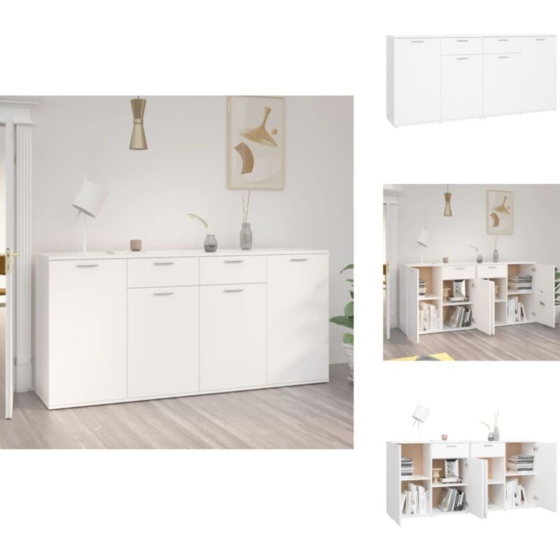 Vidaxl - Buffet Blanc 160x36x75 cm Bois d'ingénierie - Buffet Blanc - Meuble Rangement - Armoire Entrée - Buffet Design - Mobilier Salon