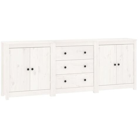 Buffet Blanc 210x35x80 cm Bois massif de pin vidaXL