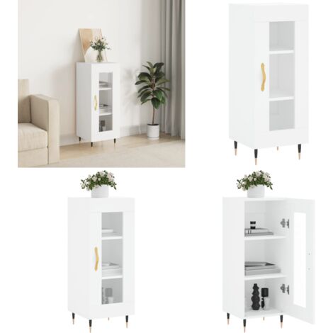 Buffet blanc 34,5x34x90 cm bois d'ingénierie - Buffet - Meuble De Rangement - Armoire - Commode - Mobilier Blanc - Home & Living