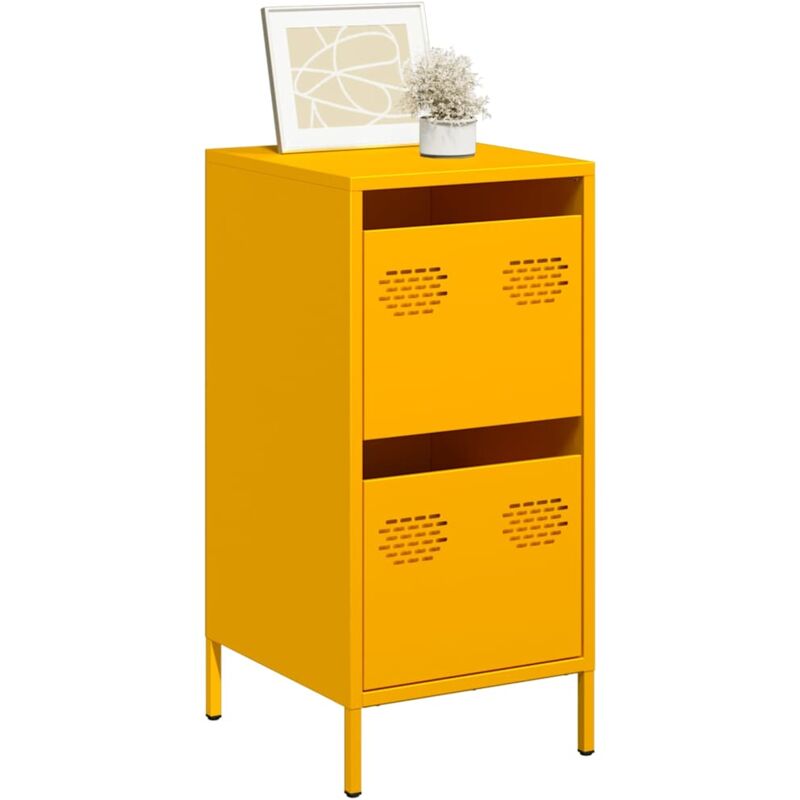 Vidaxl - Buffet jaune moutarde 35x39x73,5 cm acier laminé à froid