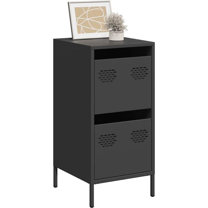 Vidaxl - Buffet noir 35x39x73,5 cm acier laminé à froid