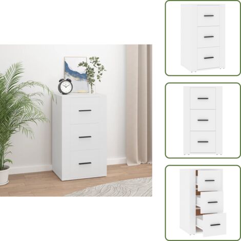 Buffet Blanc 40x33x70 cm Bois d'ingénierie - Buffet Blanc - Meuble Rangement - Commode - Armoire Blanche - Mobilier Salon