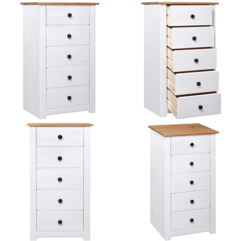 Vidaxl - Buffet Blanc 46x40x89 cm Pin Gamme Panama - Buffet Blanc - Meuble Rangement - Commode Tiroir - Mobilier Chambre - Table Basse - Home & Living
