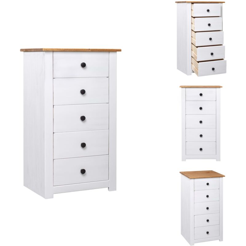 Vidaxl - Buffet Blanc 46x40x89 cm Pin Gamme Panama - Buffet Blanc - Meuble Rangement - Commode Tiroir - Mobilier Chambre - Table Basse