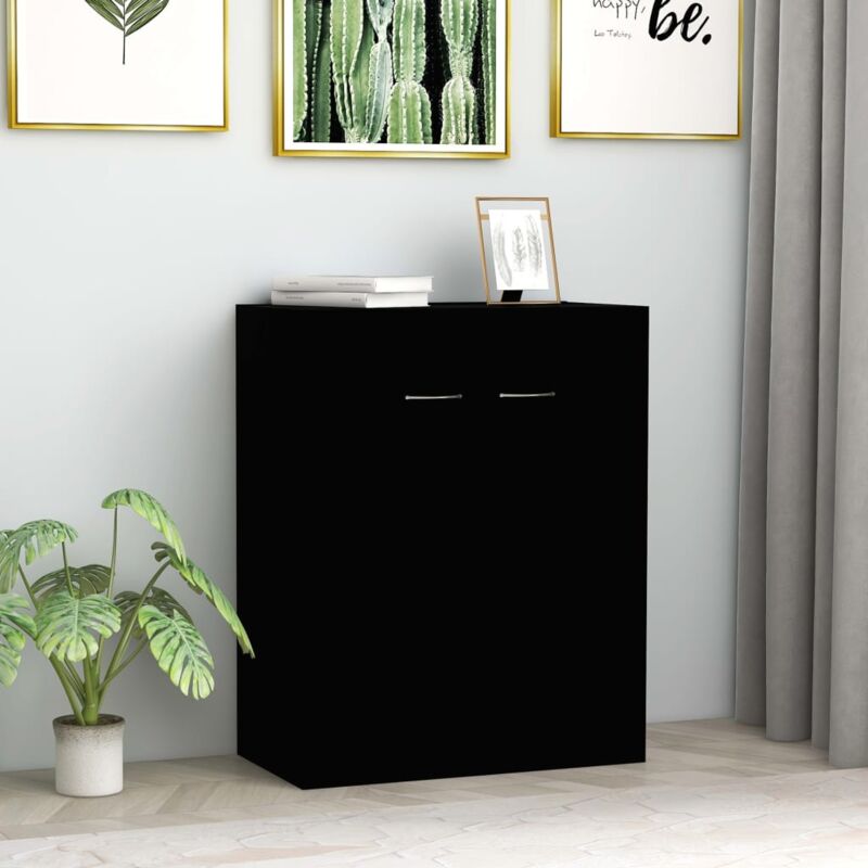 Vidaxl - Buffet noir 60x30x75 cm bois d'ingénierie