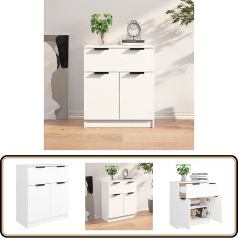 Buffet Blanc 60x30x70 cm Bois d'ingénierie - Buffet - Armoire - Meuble De Rangement - Commode - Mobilier Moderne