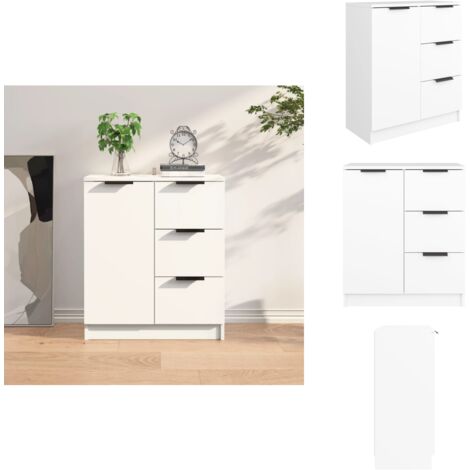Buffet Blanc 60x30x70 cm Bois d'ingénierie - Buffet Blanc - Meuble Rangement - Commode - Armoire - Mobilier Salon