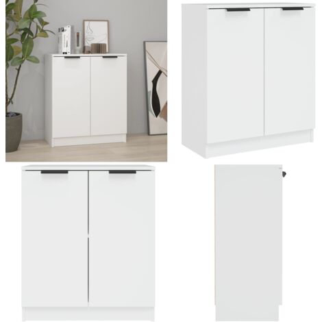 Buffet Blanc 60x30x70 cm Bois d'ingénierie - Buffet Blanc - Meuble Rangement - Commode - Mobilier Salon - Décoration Intérieur - Home & Living