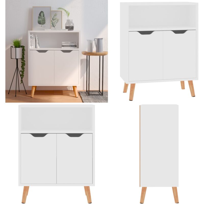 Vidaxl - Buffet blanc 60x30x72 cm bois d'ingénierie - Buffet Blanc - Meuble Rangement - Commode - Bibliothèque - Mobilier Chambre - Home & Living
