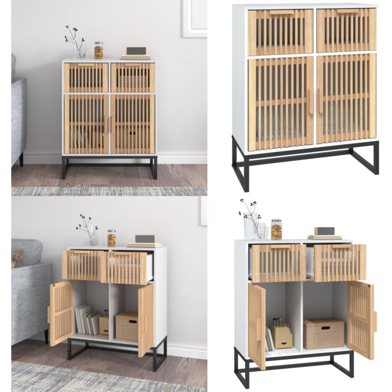 Vidaxl - Buffet blanc 60x30x75 cm bois d'ingénierie - Buffet - Meuble De Rangement - Armoire Blanche - Mobilier Intérieur - Commode - Home & Living