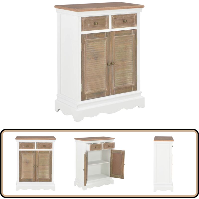 Vidaxl - Buffet Blanc 60x30x80 cm Bois massif - Buffet - Meuble De Rangement - Armoire - Commode - Mobilier Français