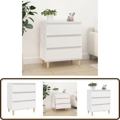 Buffet Blanc 60x35x70 cm Bois d'ingénierie - Buffet - Armoire - Meuble De Rangement - Mobilier - Cuisine