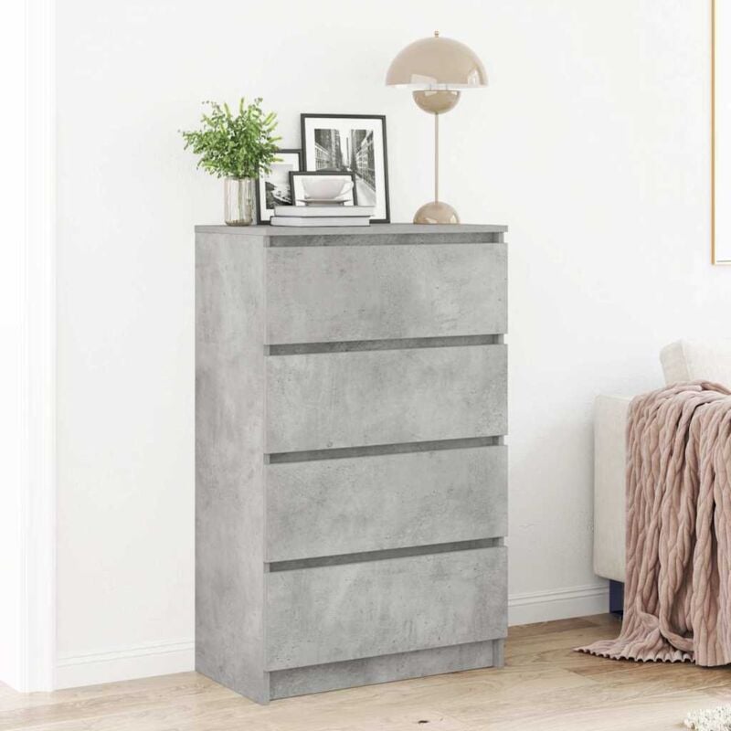 Vidaxl - Buffet Gris béton 60x35x98,5 cm Bois d'ingénierie