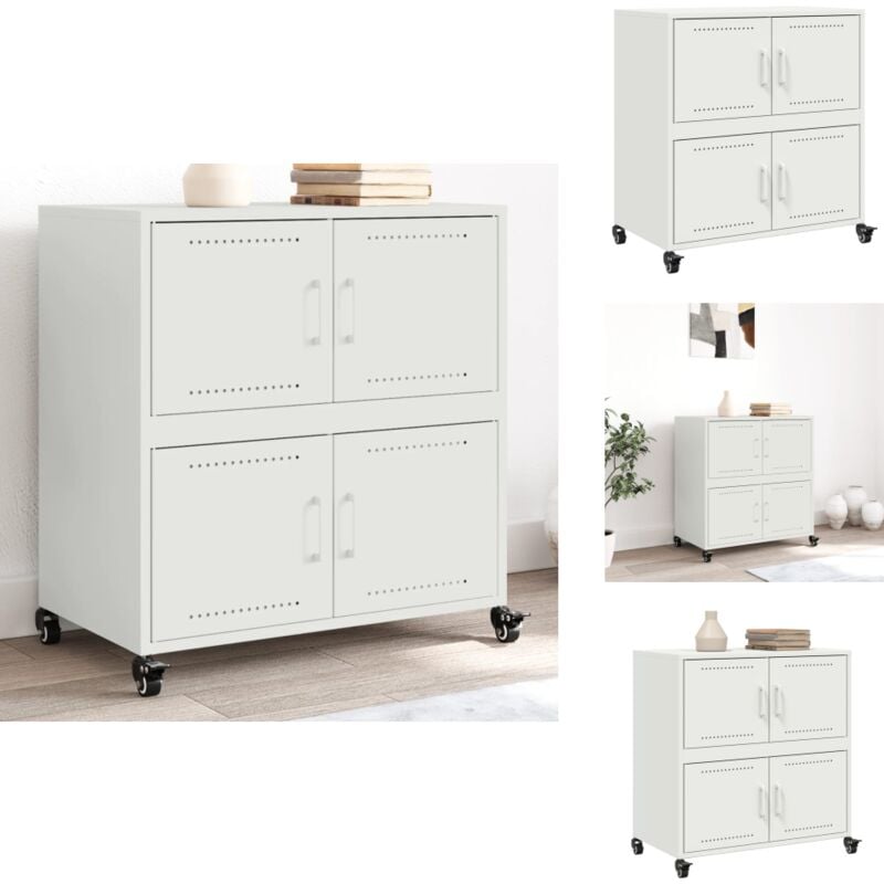 Vidaxl - Buffet blanc 68x39x72 cm acier - Buffet - Buffets - Armoire - Meuble Buffet