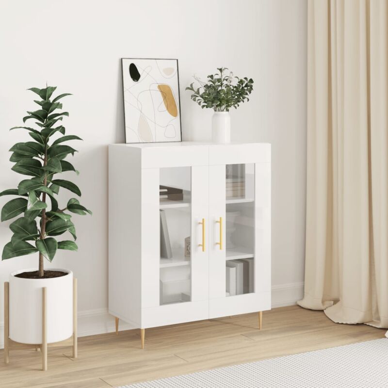 Vidaxl - Buffet Blanc brillant 69,5x34x90 cm Bois d'ingénierie