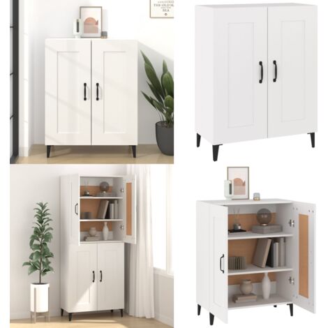 Buffet Blanc 69,5x34x90 cm Bois d'ingénierie - Buffet Blanc - Meuble De Rangement - Commode - Bibliothèque - Décoration Intérieure - Home & Living