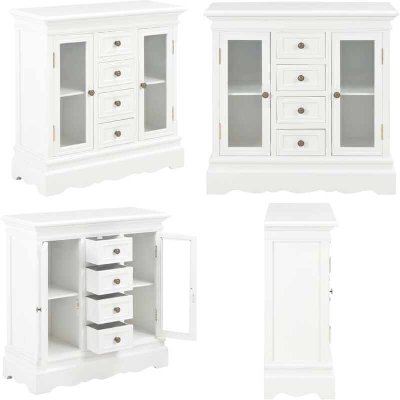 Vidaxl - Buffet blanc 70x28x70 cm bois de pin massif - Buffet - Armoire Laterale - Meuble De Rangement - Mobilier - Design Français - Home & Living