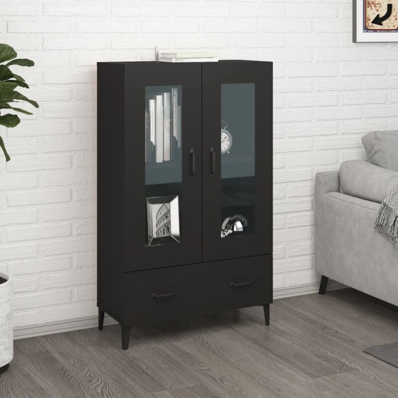 Vidaxl - Buffet haut noir 70x31x115 cm bois d'ingénierie