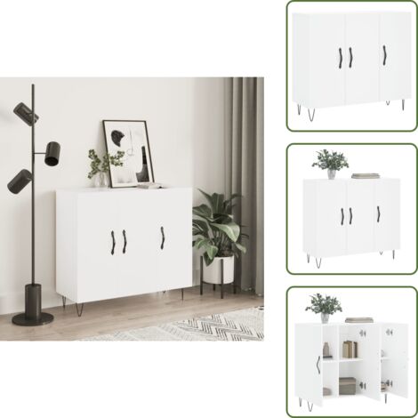 Buffet blanc 90x34x80 cm bois d'ingénierie - Buffet - Armoire - Meuble De Rangement - Mobilier - Design Moderne