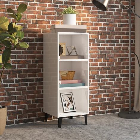 Buffet Blanc brillant 34,5x32,5x90 cm Bois d'ingénierie vidaXL