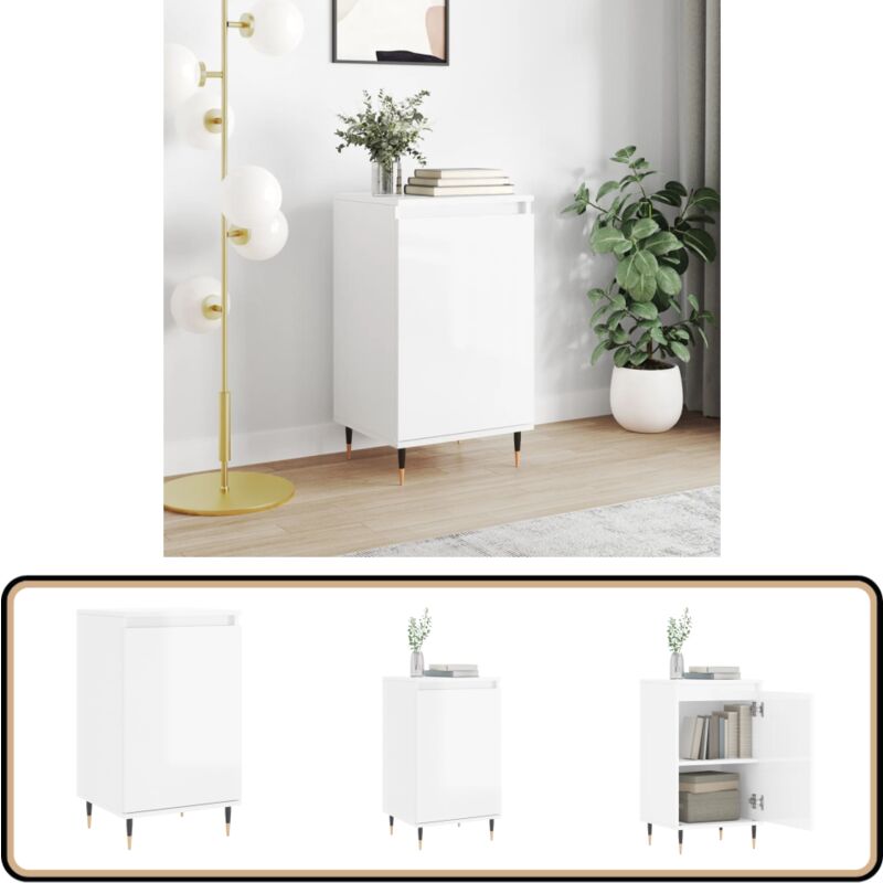 Vidaxl - Buffet blanc brillant 40x35x70 cm bois d'ingénierie - Buffet Design - Meuble Rangement - Armoire Blanche - Mobilier Salon - Commode Moderne