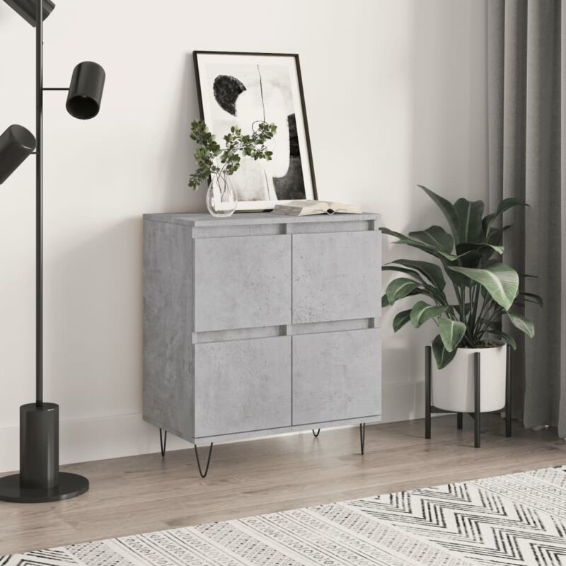 Vidaxl - Buffet Gris béton 60x35x70 cm Bois d'ingénierie