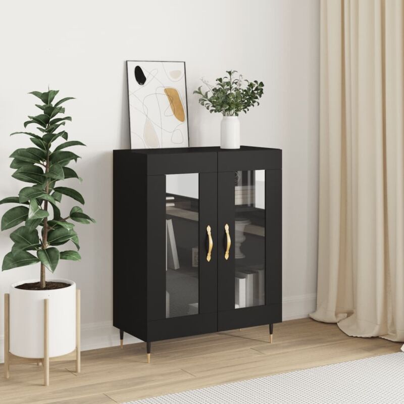 Vidaxl - Buffet noir 69,5x34x90 cm bois d'ingénierie