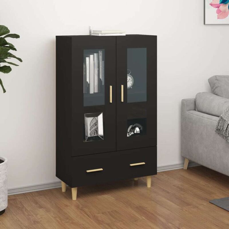 Vidaxl - Buffet haut noir 70x31x115 cm bois d'ingénierie