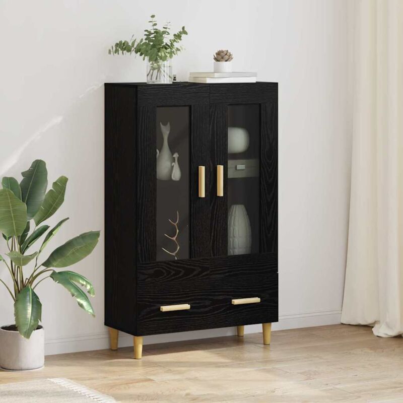 vidaXL Haut Armoire Chêne noir 70 x 31 x 115 cm Bois d'ingénierie