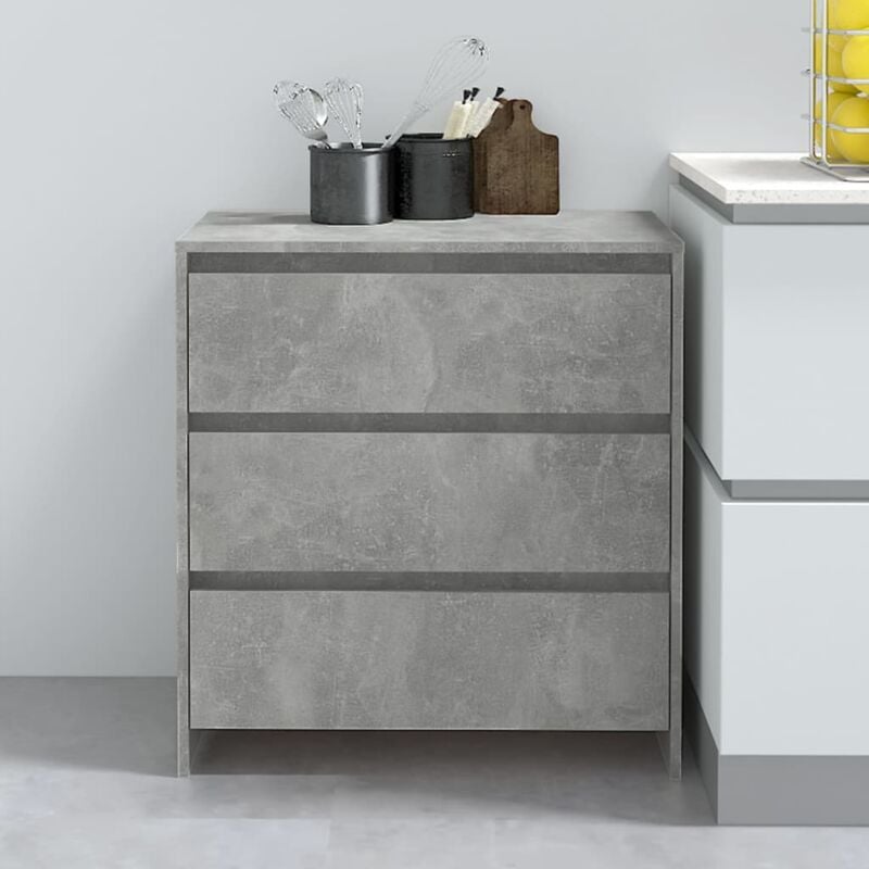 Vidaxl - Buffet Gris béton 70x41x75 cm Bois d'ingénierie