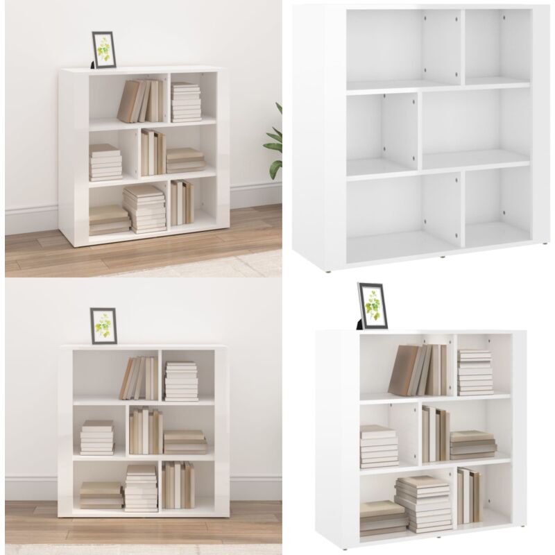 Vidaxl - Buffet Blanc brillant 80x30x80 cm Bois d'ingénierie - Buffet Blanc - Meuble Rangement - Commode - Bibliothèque - Décoration Intérieur - Home