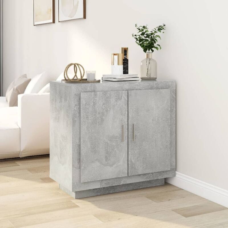 Vidaxl - Buffet Gris béton 80x40x75 cm Bois d'ingénierie