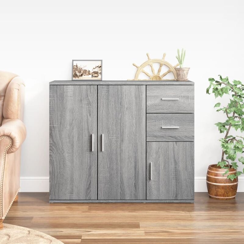 Vidaxl - Buffet Sonoma gris 91x29,5x75 cm Bois d'ingénierie