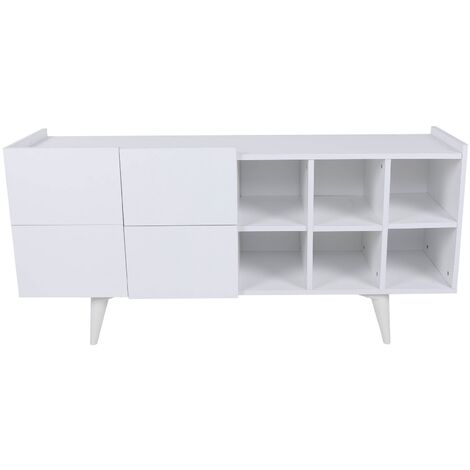 Buffet bllanc 4 portes 6 niches Tika 150cm