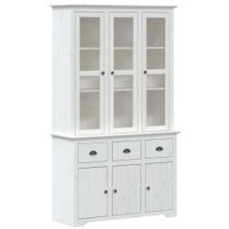 Buffet BODO blanc 115,5x43x200,5 bois massif de pin