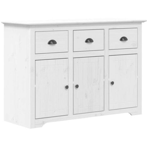 Buffet BODO blanc 115x43x79,5 bois massif de pin