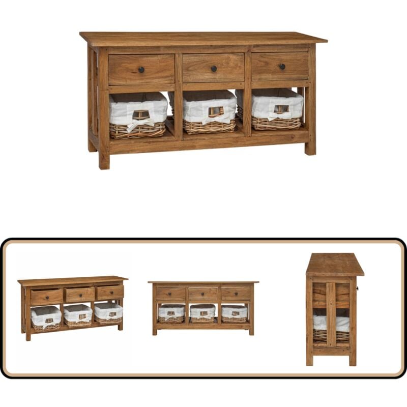 Vidaxl - Buffet bois d'acajou massif 100x30x50 cm - Buffet Vintage - Buffet Rustique - Meuble Rangement - Meuble Salon - Meuble Chambre