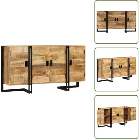 Buffet Bois de manguier massif 150x40x80 cm - Buffet En Bois - Meuble De Rangement - Mobilier Intérieur - Buffet Design - Buffet Moderne