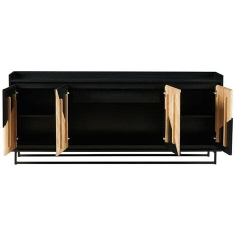 Buffet bois et noir en chêne et pin 200cm Casita TRABAH 41 - 200x45x85 cm - Kayu Meuble